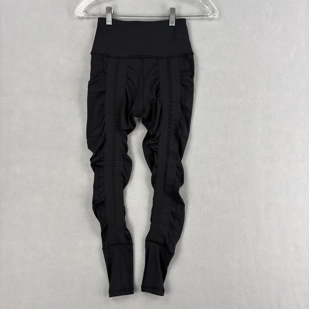Sweetflexx Resistance Leggings Womens 2 Black High Rise Ankle Pockets Athletic
